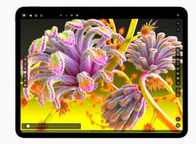 애플이 7일(현지 시각) 공개한 삼성디스플레이와 LG디스플레이의 디스플레이가 탑재된 최신 태블릿 PC 신형 아이패드 프로. 사진=애플