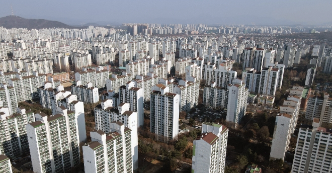 경기도 고양시 일산 신도시 일대 아파트 단지가 보이고 있다. 사진=뉴시스