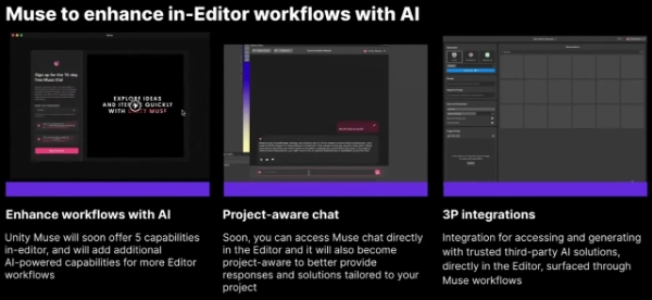 유니티의 AI 기능 '유니티 뮤즈'를 소개하는 이미지. 사진=유니티 공식 유튜브 채널