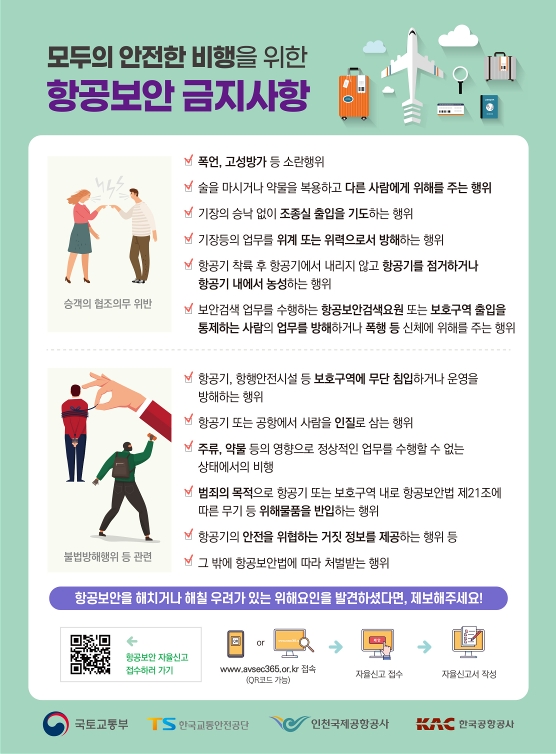 항공보안 자율신고 및 기내반입금지물품 안내 리플릿  /사진=TS