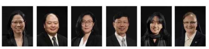 삼성호암상을 수여받은 (왼쪽부터) 과학상 화학·생명과학부문 혜란 다윈(55) 美 뉴욕대교수, 과학상 물리·수학부문 故 남세우(54) 美 국립표준기술연구소 연구원, 공학상 이수인(44) 美 워싱턴대 교수, 의학상 피터 박(53) 美 하버드의대 교수, 예술상 한강(54) 소설가, 사회봉사상 제라딘 라이언 수녀(76). 사진=호암재단