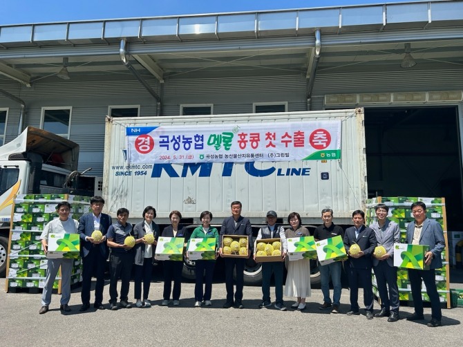 곡성농협 농산물산지유통센터와 곡성멜론 주식회사에서 생산한 지역 대표 농·특산물인 곡성 명품 멜론이 5월 초 첫 출하를 마치고, 지난 달 31일 올해 첫 해외 수출길에 올랐다. 사진=곡성군