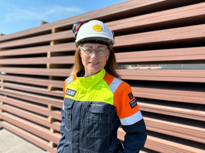 스웨덴 철강기업 사브의 옥셀뢰순드 공장 책임자 카린 팜크비스트.