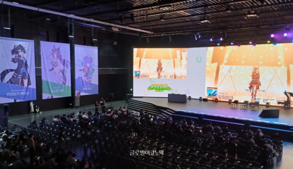 '우마무스메 프리티 더비' 2주년 행사 공식 무대 전경. 사진=이원용 기자