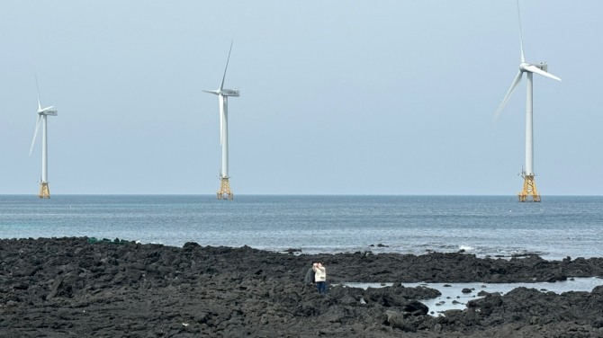 제주 탐라해상풍력발전 단지 전경.  사진=연합뉴스