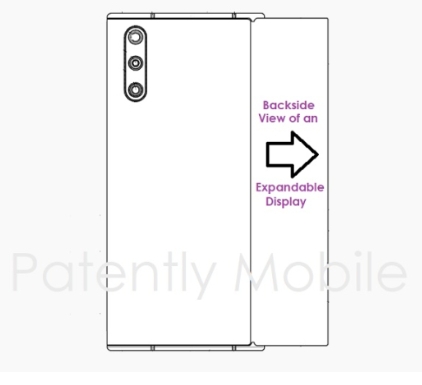 삼성전자의 슬라이딩 방식 확장형 디스플레이 스마트폰 특허.