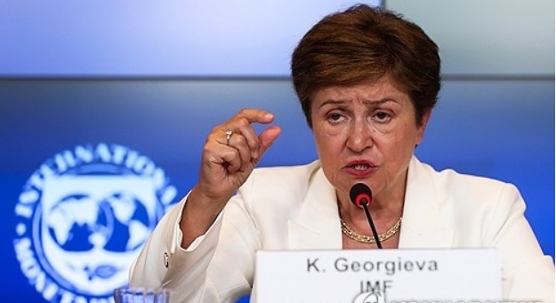 2024년 6월 20일 크리스탈리나 게오르기에바 국제통화기금(IMF) 총재가 룩셈부르크에서 열린 유로그룹 재무장관 회의에 참석한 후 기자회견에서 연설하고 있다. 사진=EPA/연합뉴스