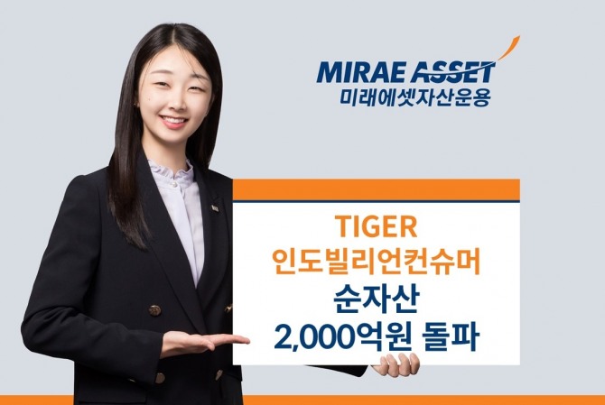 미래에셋자산운용은 ‘TIGER 인도빌리언컨슈머 ETF’ 순자산이 2,000억원을 돌파했다고 11일 밝혔다. 사진=미래에셋자산운용