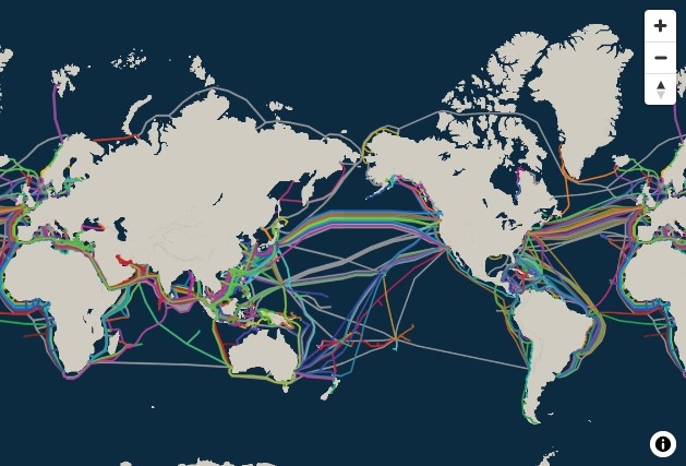 해저 케이블 연결망. 자료=텔레지오메트리