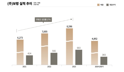 보령이 상반기 실적을 발표했다. 그래프=보령