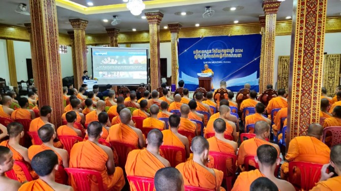 지난 6월 29일, 짝 앙그레 끄라옴 파고다(Chak Angre Krom Pagoda) 사원서 열린 '캄보디아 종교 평화 비전 포럼' 사진=신천지예수교회