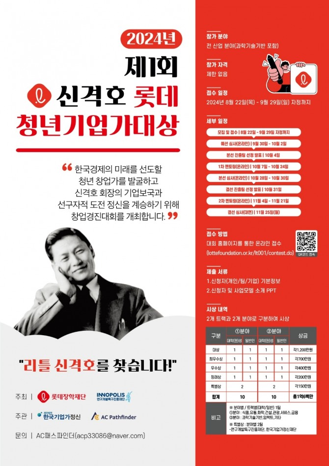 롯데장학재단이 ‘신격호 롯데 청년 기업가 대상’을 개최한다. / 사진=롯데장학재단