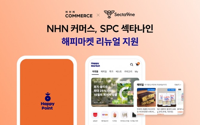 NHN커머스가 SPC섹타나인의 온라인 몰 '해피마켓' 리뉴얼 과정을 지원했다. 사진=NHN커머스