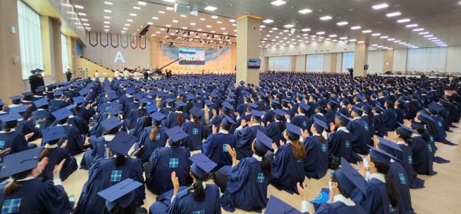 신천지 청주교회서 열린 11만 수료식 내부 행사장 모습. 사진=신천지예수교회