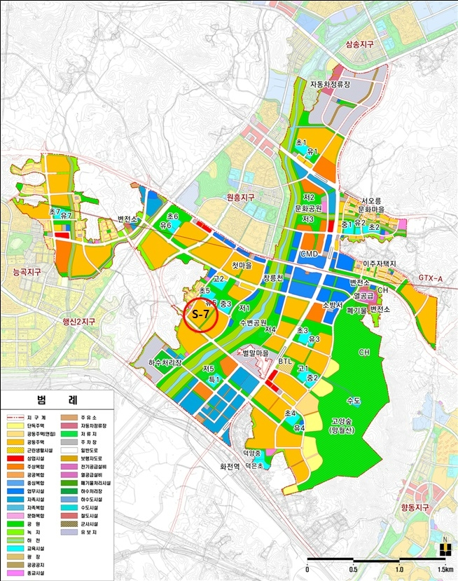 다음달 9일 한국토지주택공사가 고양 창릉지구 공동주택용지 우선 공급 신청 접수를 진행한다. 고양 창릉 신도시 공동주택용지 S-7블록 위치도. 사진=한국토지주택공사