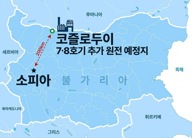 불가리아 코즐로두이 원자력발전소 위치도. 사진=현대건설