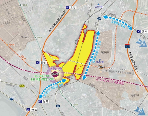대곡역 교통개선 방향. 니미지=고양시