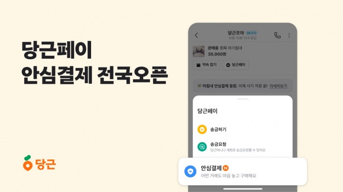 당근페이가 안심하고 거래할 수 있는 중고거래 환경 조성을 위해 '당근페이 안심결제' 서비스를 전국으로 확장했다. 사진=당근