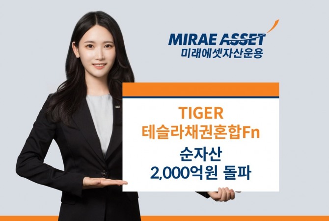 미래에셋자산운용의 TIGER 테슬라채권혼합Fn ETF'는 지난달 14일 처음으로 2000억원을 넘어섰다. 사진=미래에셋자산운용.  