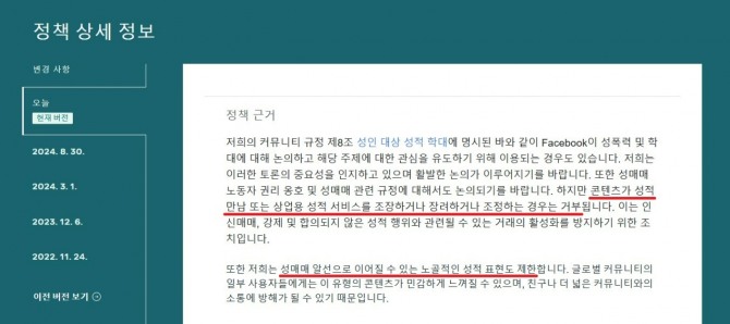 메타는 커뮤니티 규정에 따라 성매매 관련 콘텐츠를 제한한다고 밝히고 있지만 광고 노출을 효과적으로 막지는 못하고 있다. 사진=메타