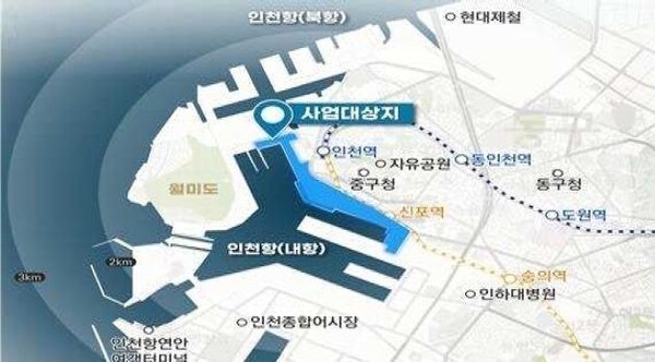 인천항 내항 1·8부두 재개발 사업 대상지 위치도. 이미지=해양수산부