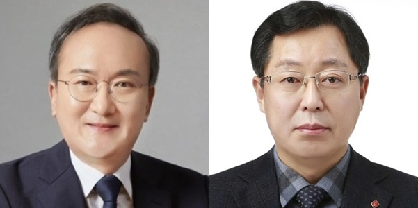 (왼쪽부터) 이석희 SK온 사장, 이영준 신임 롯데 화학군 총괄대표 . 사진=각 사