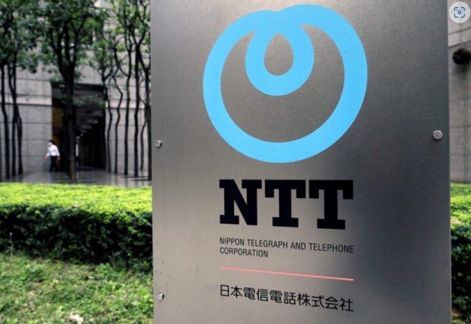 일본 도쿄 회사 건물 앞 NTT 로고. 사진=로이터