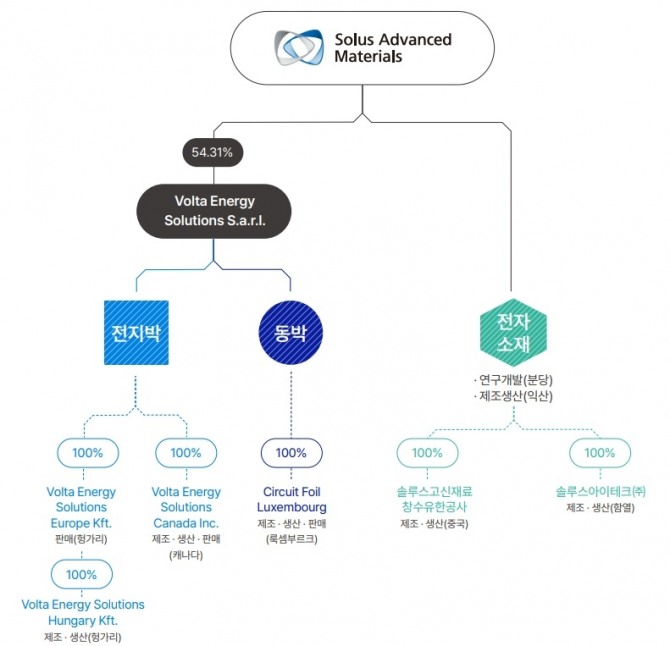 솔루스첨단소재 지배구조. 사진=솔루스첨단소재