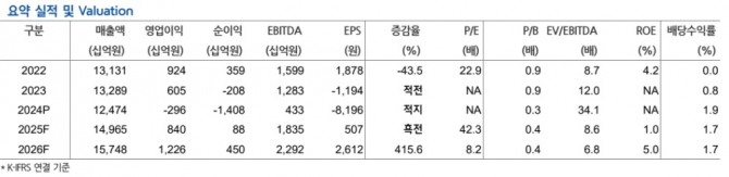 한화솔루션 실적 및 투자지표. 자료=현대차증권