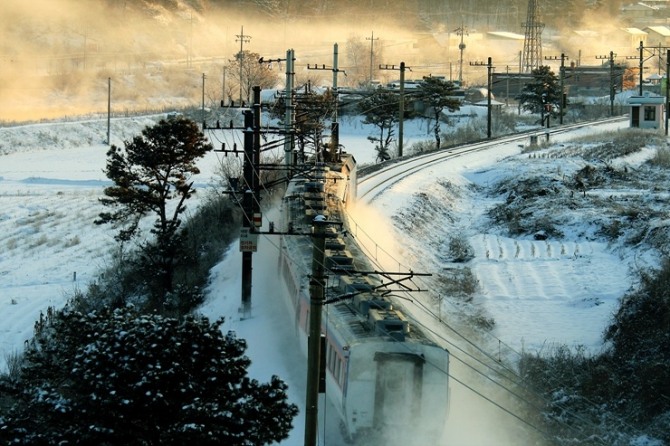 제천조차장역 설경. 사진=코레일 제공