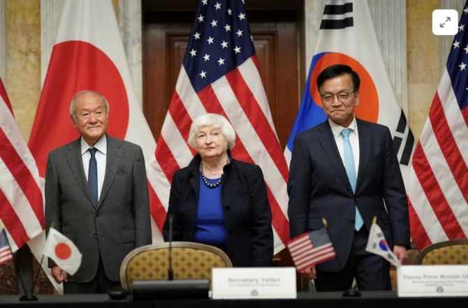 한국, 미국, 일본이 2025 회계연도부터 수소 발전 등 경제안보 핵심 분야의 공동연구를 시작한다. 사진=로이터