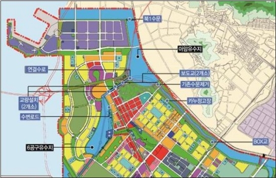 인천 송도국제도시 워터프런트 위치도. 사진=인천경제자유구역청