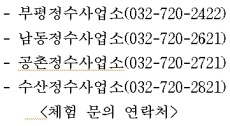 4개소 정수장 연락처