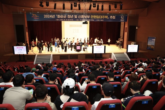 지난 해 '만원 임대주택' 입주자 추첨 장면.  사진=전남 화순군공