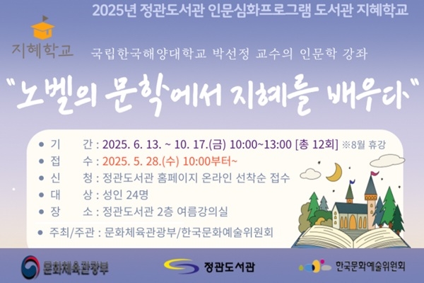 2025년 도서관 지혜학교 ‘길 위의 인문학’ 공모 안내 포스터. 자료=부산 기장군