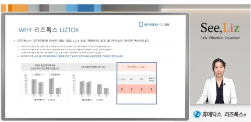 휴메딕스가 최근 보툴리눔 톡신 브랜드 ‘리즈톡스(Liztox)’ 웨비나를 개최했다. 사진=휴온스