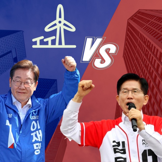 이재명 민주당 대선 후보(왼쪽) 김문수 국민의힘 대선 후보. 그래픽=나연진 기자