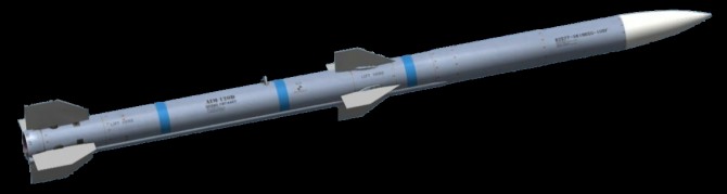 한국공군이 운용하는 중거리 공대공 미사일 AIM-120 암람. 공구는 사거리를 67km라고 밝히고 있다. 사진=공군