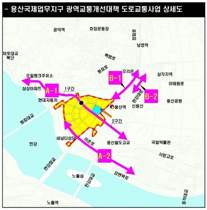 용산국제업무지구 광역교통개선대책 설계용역 현황. 이미지=SH공사