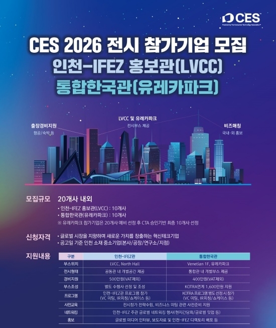 전시참가기업 모집공고 포스터. 자료=인천경제자유구역청