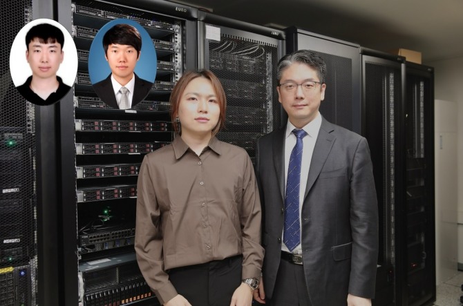 (왼쪽부터) 윤희용 박사과정, 한동형 박사과정, 오세연 박사과정, 김민수 교수. 사진=KAIST