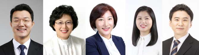 안산시의회 (왼쪽부터)최진호 박은경 현옥순 박은정 송바우나 의원 사진. 사진=안산시의회