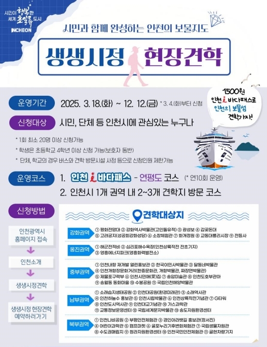 생생시정 현장견학 안내 포스터. 자료=인천시