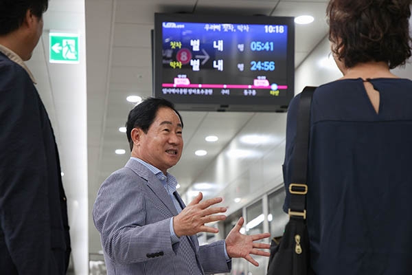 남양주시 별내역, 수도권 동북부 광역교통 중심축으로 부상(지난해 8월 별내선 개통 후 점검 사진). 사진=남양주시