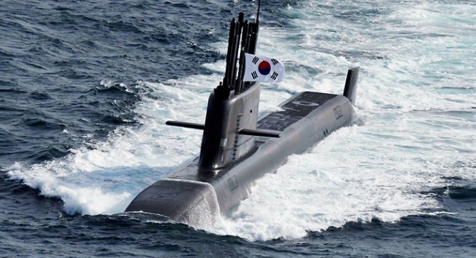 도산안창호급 잠수함이 힘차게 항해하고 있다.사진=HD현대중공업