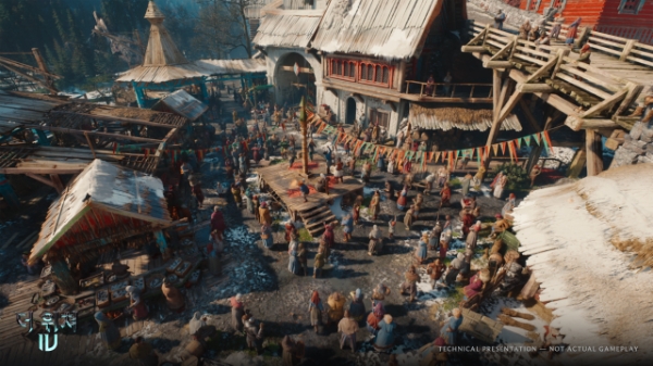 테크 데모 중 공개된 코비어의 항구 마을 '발드레스트'의 모습. 사진=CDPR