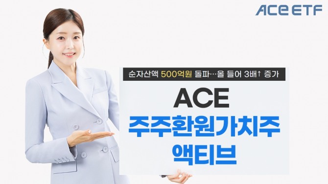 한국투자신탁운용은 ACE 주주환원가치주액티브 상장지수펀드(ETF)의 순자산액이 500억원을 돌파했다고 4일 밝혔다. 사진=한국투자신탁운용