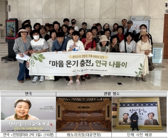 마음 온기 충전 연극 '친정엄마 관람 단체 촬영 모습. 사진=인천시