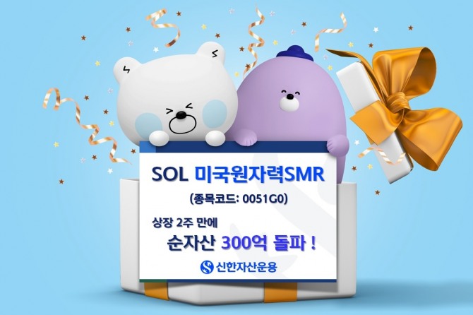 신한자산운용은 지난 5월 20일 상장한 'SOL 미국원자력SMR' (종목코드: 0051G0) ETF가 순자산 500억원을 돌파했다고 9일 밝혔다. 사진=신한자산운용
