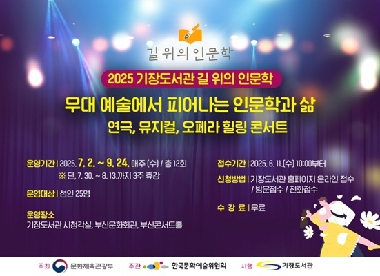 기장도서관 2025년 길 위의 인문학 안내 포스터. 자료=기장군